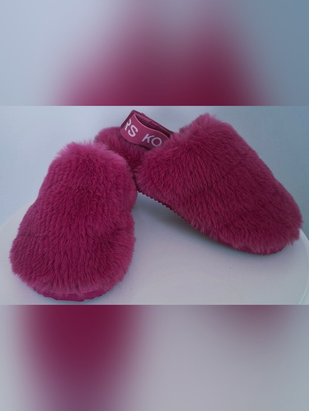 Michael Kors Elsie Faux Fur Slingback Slippers Pink 6 - Picture 11 of 12